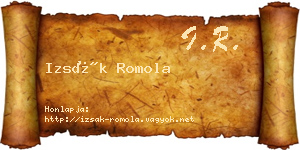 Izsák Romola névjegykártya